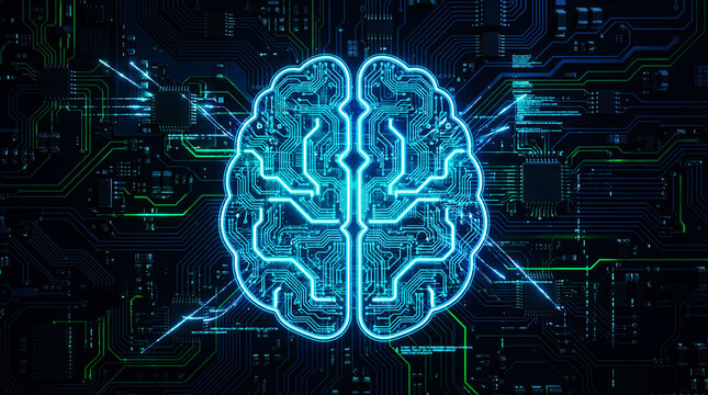 Neon brain circuit technology - Powered by Adobe