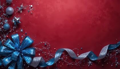 A composition of fir branches and decorations for festive decoration.