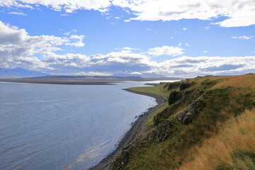 area near Hvitserkur unique basalt rock at Vatnsnes peninsula, Iceland, Europe