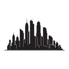 Iconic Skyline Silhouette of a Modern City with Diverse Architectural Styles and Varying Heights, Representing Urban Development and Global Metropolis