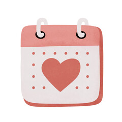 Cute Heart Shaped Calendar Reminder Illustration