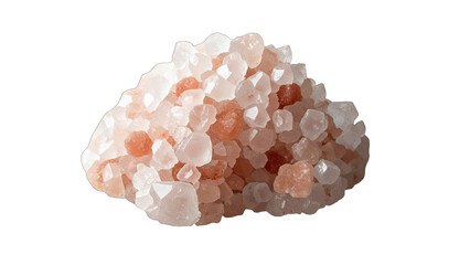 Himalayan Pink Salt Crystals Isolated on White