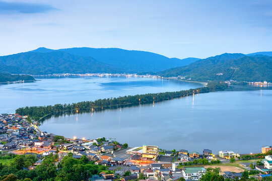 Kyoto, Japan at Amanohashidate during Blue Hour 2159 - Powered by Adobe