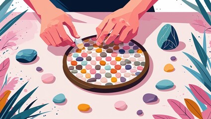Colorful Pebble Art: A Creative Hands-on Mosaic Project