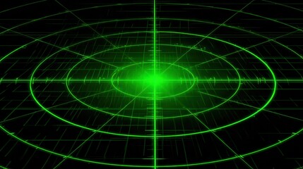 Green Radar Screen Displaying Digital Visualization