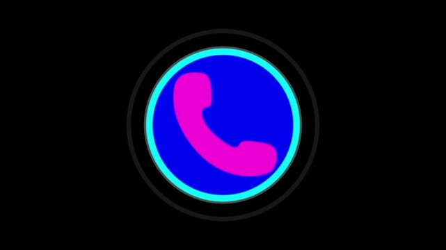 Phone Call Icon Animation Receiver in Circle