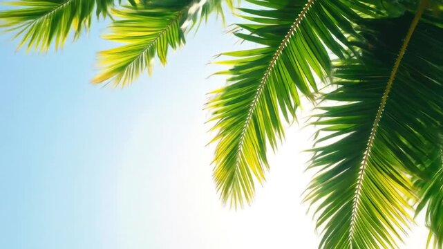 Sun-drenched palms and clear skies: Capturing the beauty of tropical nature with vibrant colors