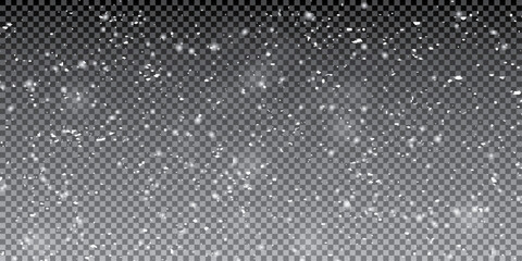 Falling Snow Effect Overlay – Isolated Snow Particles on transparent Background with Winter Texture for Atmospheric and Festive Designs	