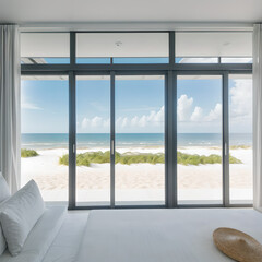 Oceanfront View from a Modern Bedroom