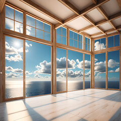 Stunning Coastal View from a Bright Room