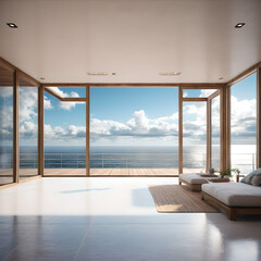 Seaside Serenity: A Modern Oceanfront Living Room