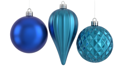 blue christmas balls on Transparency background