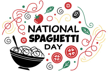 Naklejka premium NATIONAL SPAGHETTI DAY vector illustration 
