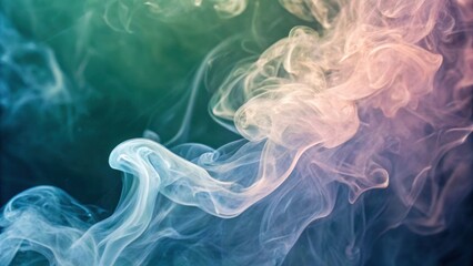 Modern wellness rituals and mindfulness concept. Ethereal swirls of colorful smoke create a mesmerizing abstract pattern.