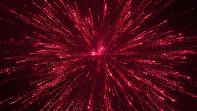 ルビーレッド夜空大爆発キラキラ背景
