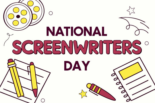 NATIONAL SCREENWRITERS DAY vector illustration 