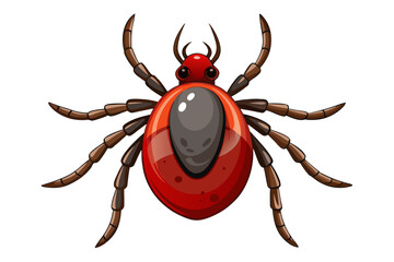 High-quality illustration of a tick insect with realistic detail and color. This vector graphic shows the tick’s body structure, legs, and texture, perfect for educational, scientific, and medical pur