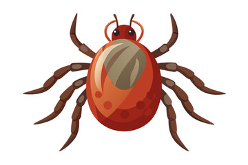 High-quality illustration of a tick insect with realistic detail and color. This vector graphic shows the tick’s body structure, legs, and texture, perfect for educational, scientific, and medical pur