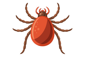 High-quality illustration of a tick insect with realistic detail and color. This vector graphic shows the tick’s body structure, legs, and texture, perfect for educational, scientific, and medical pur