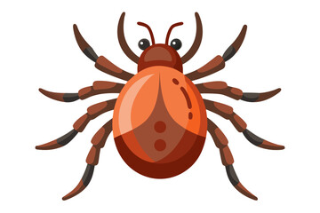 High-quality illustration of a tick insect with realistic detail and color. This vector graphic shows the tick’s body structure, legs, and texture, perfect for educational, scientific, and medical pur