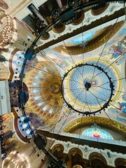 Fantastic ceiling in the orthodox cathedral 