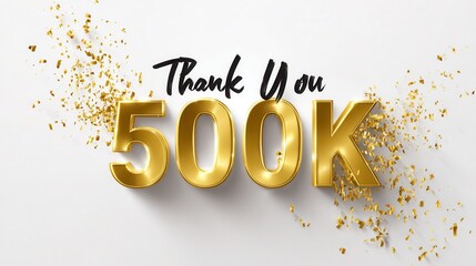 Celebrating social media milestone with golden confetti