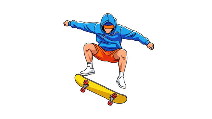 Obraz premium Dynamic Illustration of a Skater Performing a Jump Trick