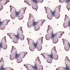 Romantic Pastel Butterfly Repeat Pattern