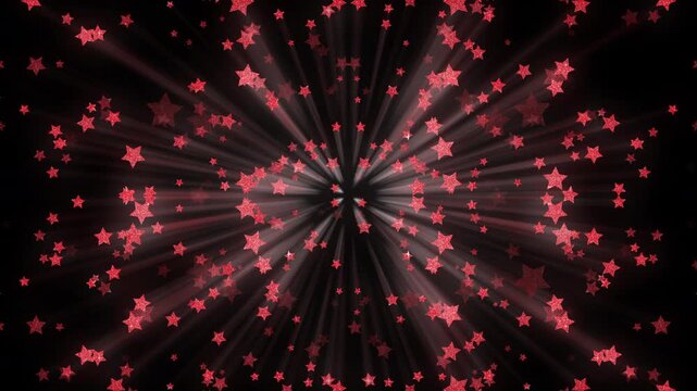red exploding shooting stars cannon bomb burst explosion reveal transition graphic element for celebrations revealing text or scene changes with black background layer 4K graphic overlay element 