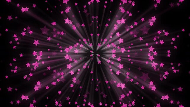 magenta exploding shooting stars cannon bomb burst explosion reveal transition graphic element for celebrations revealing text or scene changes with black background layer 4K graphic overlay element 
