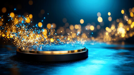 Fantastic blue stage podium