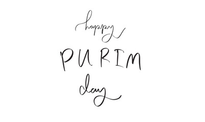 Happy purim day text font calligraphy hand written lettering script black color object icon happy purim day festival march masquerade brazilian anniversary happy purim carnival mardi parade march gift