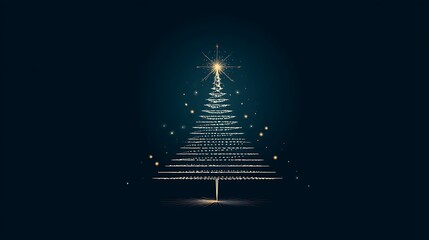 Minimalist Christmas Tree with Red and Yellow Ornaments