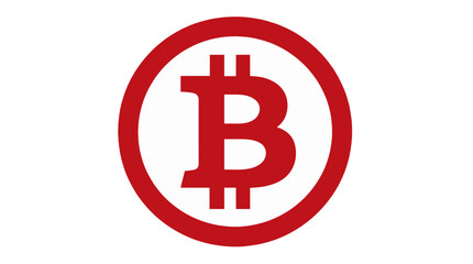 Obraz premium Bitcoin Cryptocurrency Red and White Circular Logo Symbol