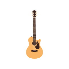 Naklejka premium Acoustic Guitar Musical Instrument Flat Design Illustration.