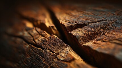 Rough Wooden Surface with Prominent Central Crack Detail
