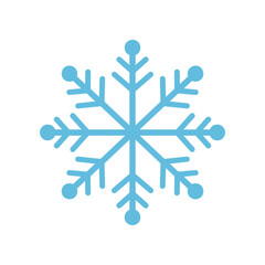 Blue Snowflake Icon Isolated on White Background Winter Symbol.