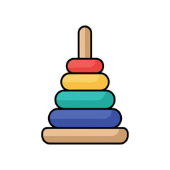 Colorful Stacking Rings Toy for Early Childhood Development and Play.