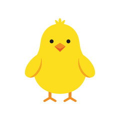 Cute Yellow Chick Illustration Adorable Baby Bird Cartoon Character.