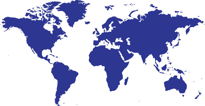 World map outline in blue with adobe illustrator icon isolated on white