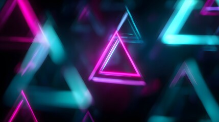 Futuristic digital design showcases vibrant rotating triangles a mesmerizing modern innovation aesthetic