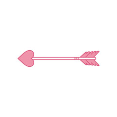 Cupids Arrow with HeartShaped Head and Feathered Tail.
