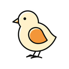 Cute cartoon chick illustration simple and clean design.