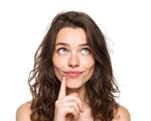 Person with Bright Eyes and Slight Smile on Transparent Background