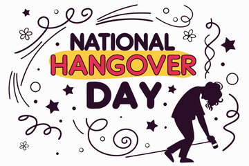 NATIONAL HANGOVER DAY vector illustration 