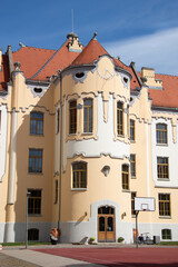 Historical architecture - Secession building of High School in Grosslingova Street in Bratislava