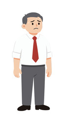 Obraz premium Sad Businessman Vector Character Illustration