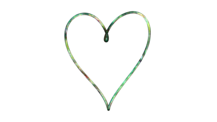 Heart Outline with Textured Details on White