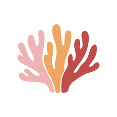 Stylized Coral Illustration in Pink Orange and Red Hues.