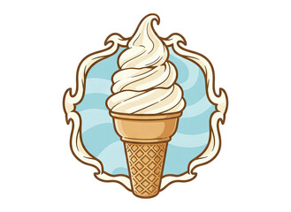 Ice Cream Cone Swirls in Decorative Frame